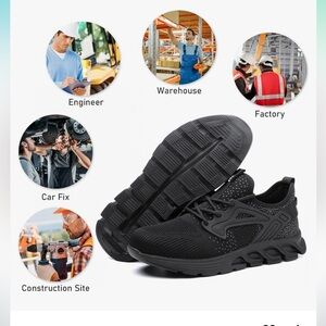 Steel Toe for Work Lightweight Air Cushion Slip Resistant Safety Work Boots 9.5M